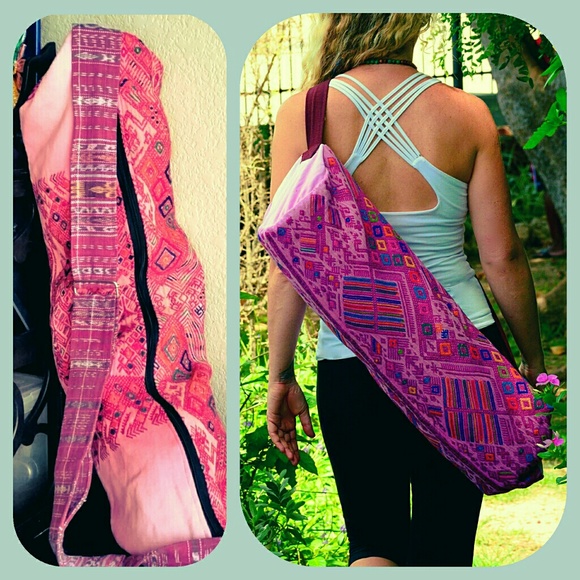 See Only Love Handbags - NWT See Only Love Guatemalan Huipil Yoga Mat Bag